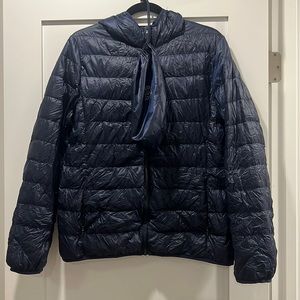 Uniqlo Packable Ultra Light Down Jacket with Hood - Navy